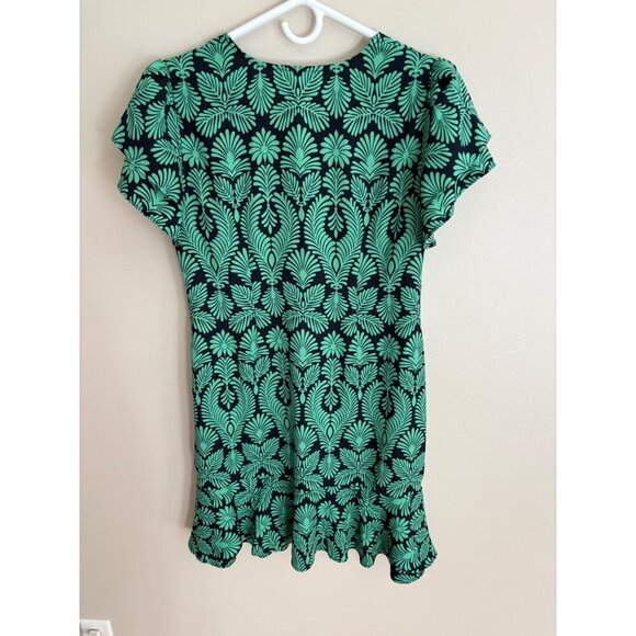cAbi Palmette Tropical Print Mini Dress Navy/Green Size Small - Picture 7 of 13